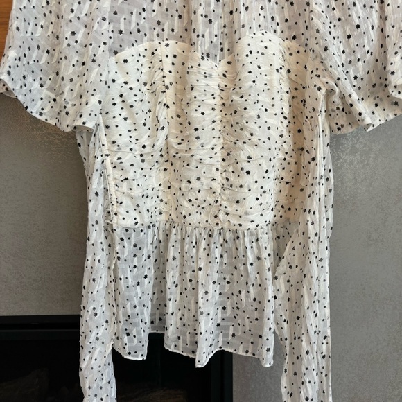 NWT Rebecca Taylor Scattered Star Silk Wrap Blouse, Size 8 - Picture 12 of 16